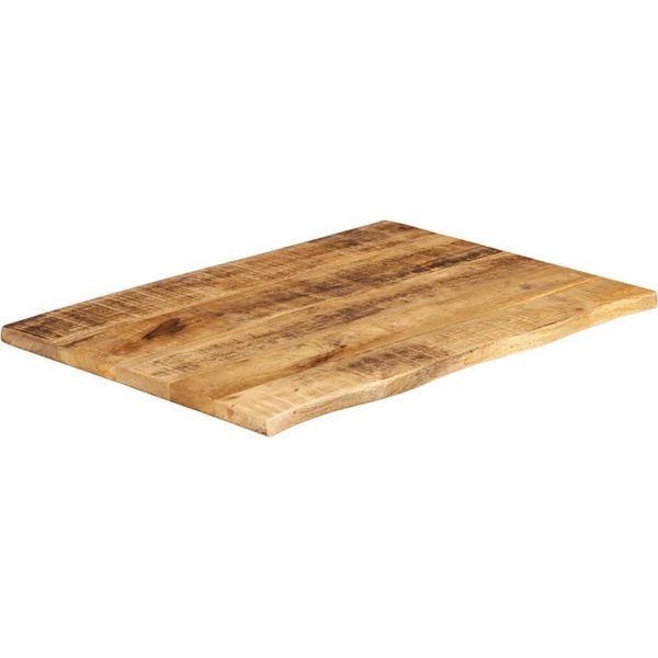 Vidaxl Piano Del Tavolo 90X60X2,5 Cm Bordo Albero Legno Massiccio Legno Di Mango Grezzo-image