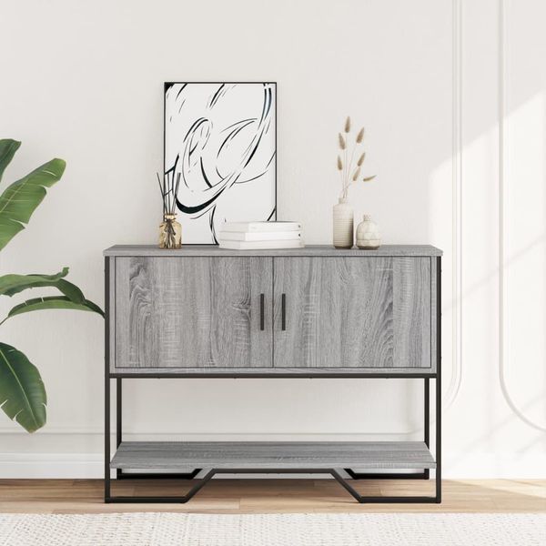 Vidaxl Tavolo Consolle Grigio Sonoma 100X35X74,5 Cm Materiale A Base Di Legno-image