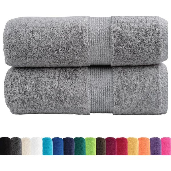Vidaxl Asciugamani Premium Per Ospiti Solund 2 Pz. Grigio 30X50 Cm 600 G/M²-image