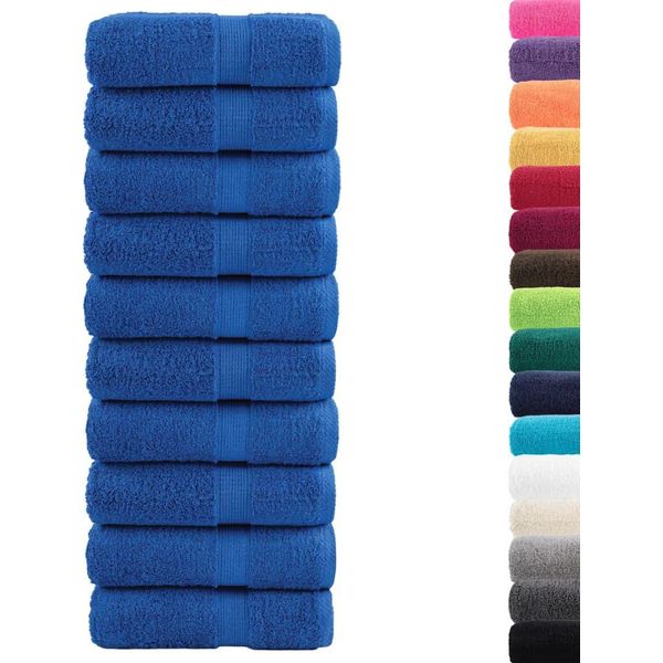 Vidaxl Asciugamani Premium Per Ospiti Solund 10 Pz. Blu 30X50 Cm 600 G/M²-image
