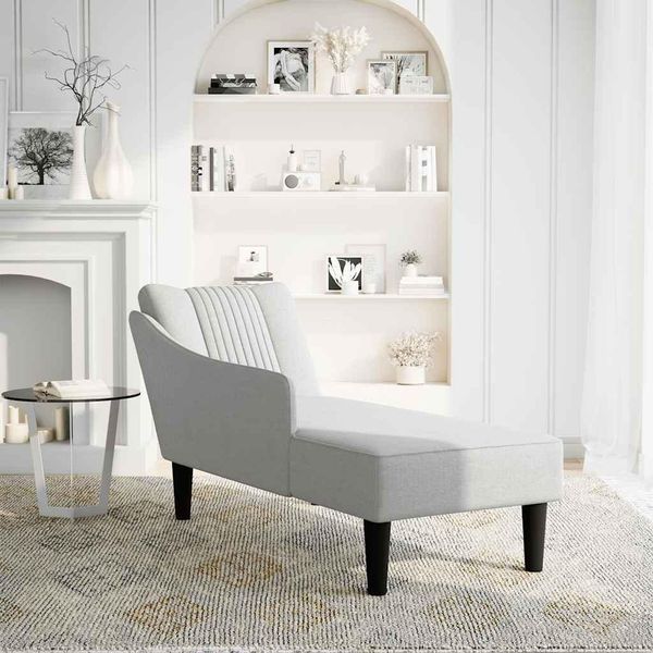 Vidaxl Chaise Longue Con Bracciolo Destro In Tessuto Grigio Nuvola-image