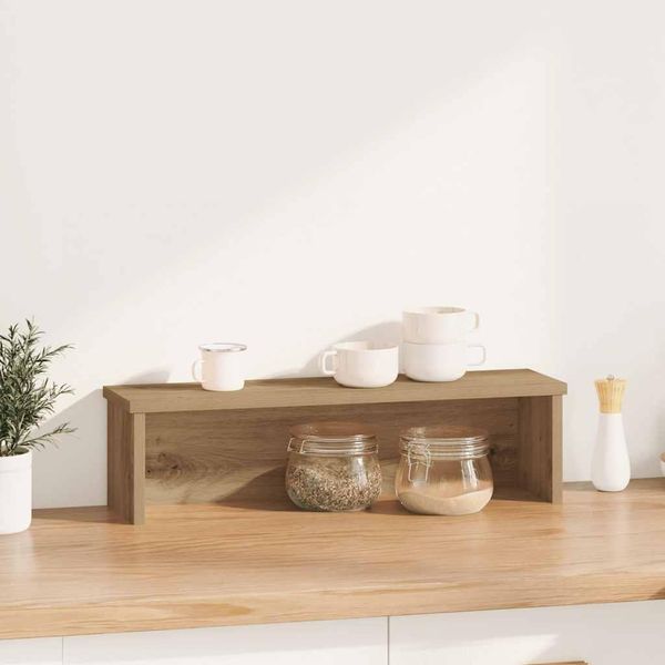 Vidaxl Scaffale Da Cucina Impilabile In Rovere Artisan 60X15X16 Cm Materiale A Base Di Legno-image