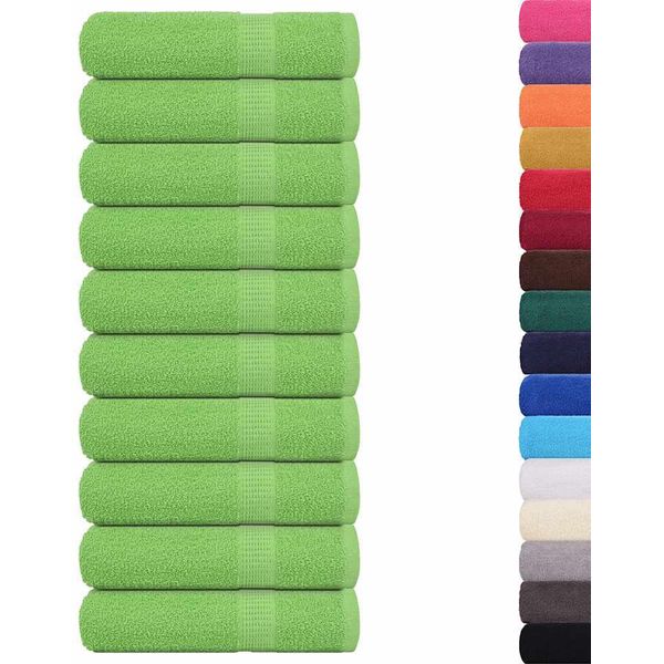 Vidaxl Asciugamani Da Doccia Frogn 10 Pz. Verde Mela 70X140 Cm 360 G/M²-image