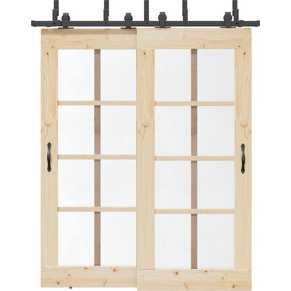 Vidaxl Set Di Ferramenta Per Porte Scorrevoli 183 Cm Acciaio Nero-image