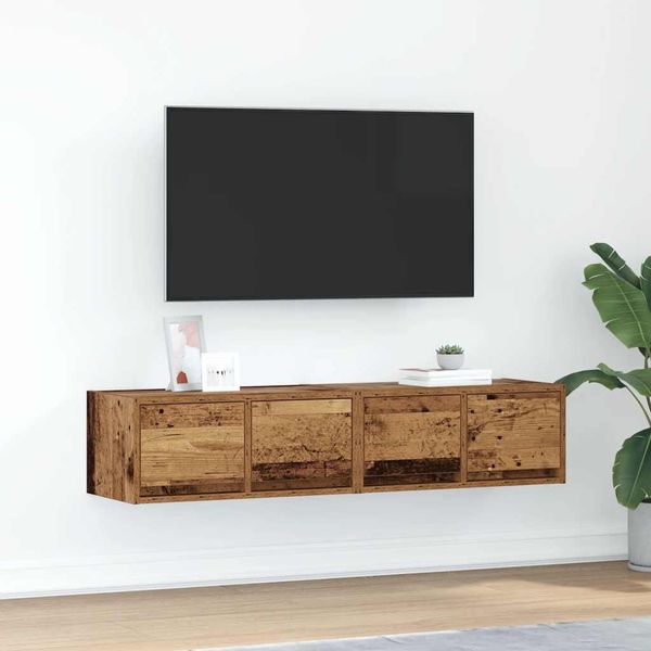 Vidaxl Mobili Tv 2 Pz. Aspetto Legno Recuperato 60X31X25,5 Cm Materiale A Base Di Legno-image
