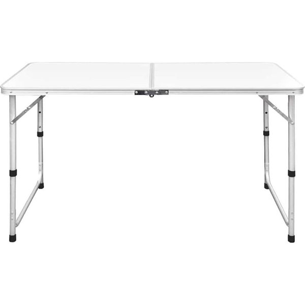Vidaxl Tavolo Da Campeggio Pieghevole Regolabile In Altezza In Alluminio 120X60 Cm-image