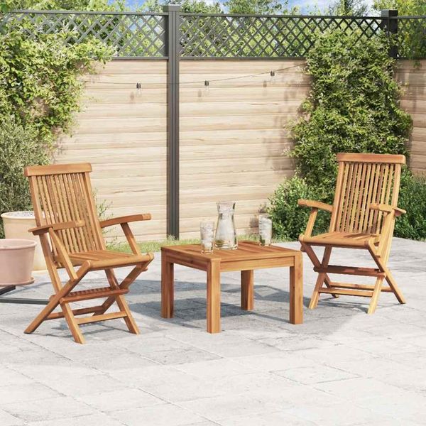 Vidaxl Sedie Da Giardino 2 Pz. Pieghevoli In Legno Massiccio Di Teak-image