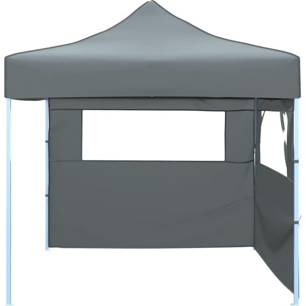 Tenda Pieghevole Pop-Up Per Feste Con 2 Pareti Laterali 3 X 3 M Antracite-image