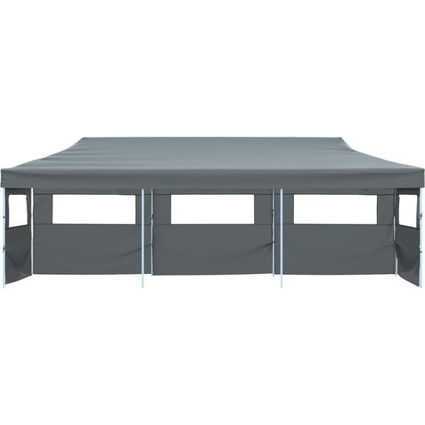 Tenda Pieghevole Pop-Up Per Feste Con 5 Pareti Laterali 3X9 M Antracite-image