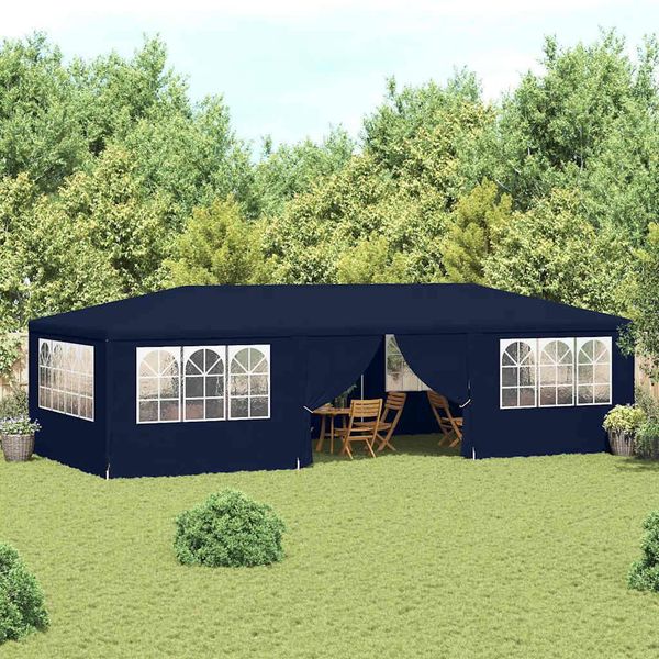 Vidaxl Tenda Professionale Per Feste Con Pareti Laterali 4×9 M Blu 90 G/M²-image