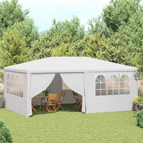Vidaxl Tenda Professionale Per Feste Con Pareti Laterali 4×6 M Bianco 90 G/M²-image