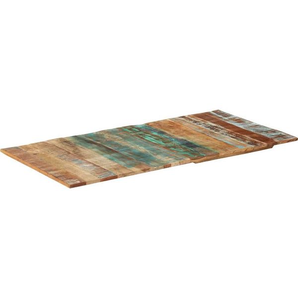Piano Del Tavolo Rettangolare 60X120 Cm 15-16 Mm In Legno Massiccio Di Recupero-image