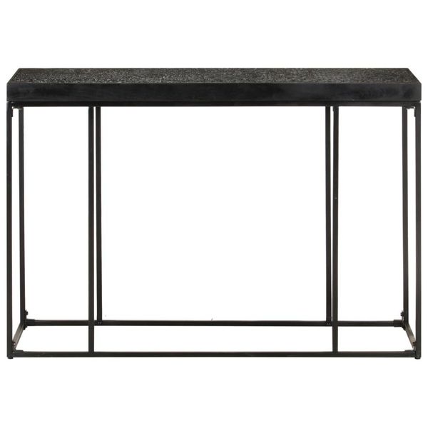 Tavolo Consolle Nero 110X35X76 Cm In Legno Massiccio Di Acacia E Mango-image
