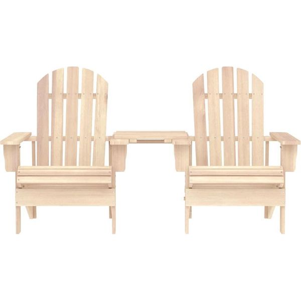 Vidaxl Sedie Da Giardino Adirondack Con Tavolo In Legno Di Abete Massiccio-image
