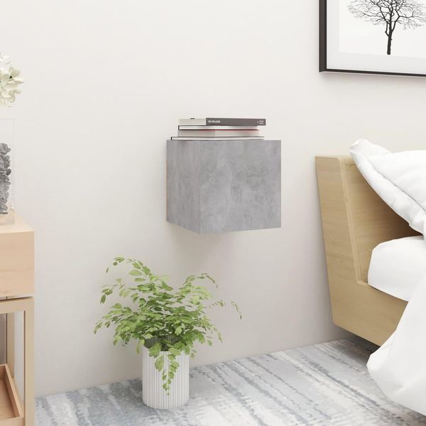 Comodini 2 Pz. Grigio Cemento 30,5X30X30 Cm Materiale A Base Di Legno-image