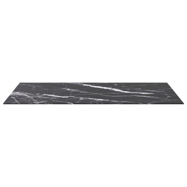 Vidaxl Piano Del Tavolo Nero 100X62 Cm In Vetro Temperato 8 Mm Effetto Marmo-image