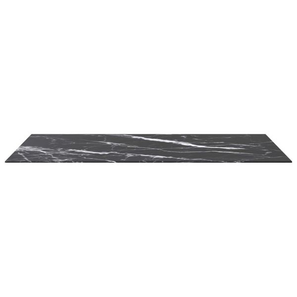 Vidaxl Piano Del Tavolo Nero 120X65 Cm In Vetro Temperato 8 Mm Effetto Marmo-image