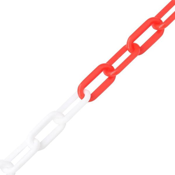 Vidaxl Catena Di Sbarramento Rossa E Bianca 100 M Ø8 Mm Plastica-image