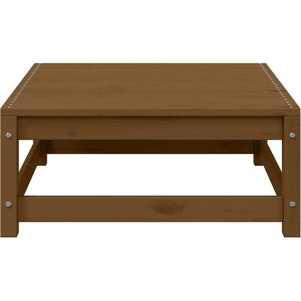 Poggiapiedi Da Giardino Con Cuscino In Legno Di Pino Massiccio Marrone Miele-image