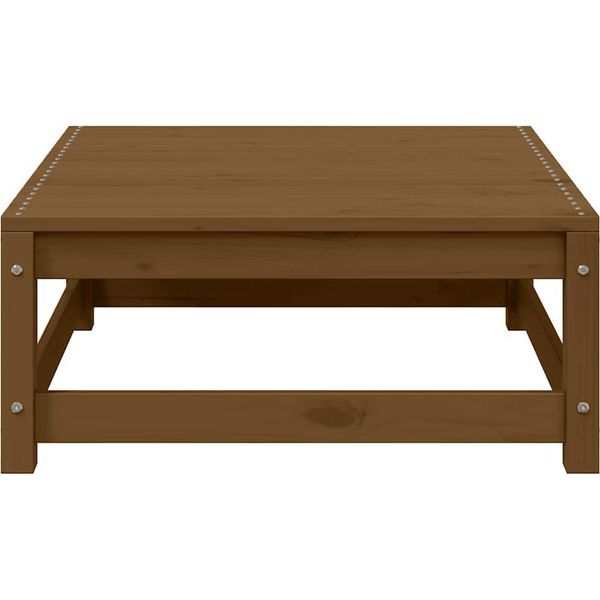 Poggiapiedi Da Giardino Con Cuscino 2 Pz. Legno Di Pino Massiccio Marrone Miele-image