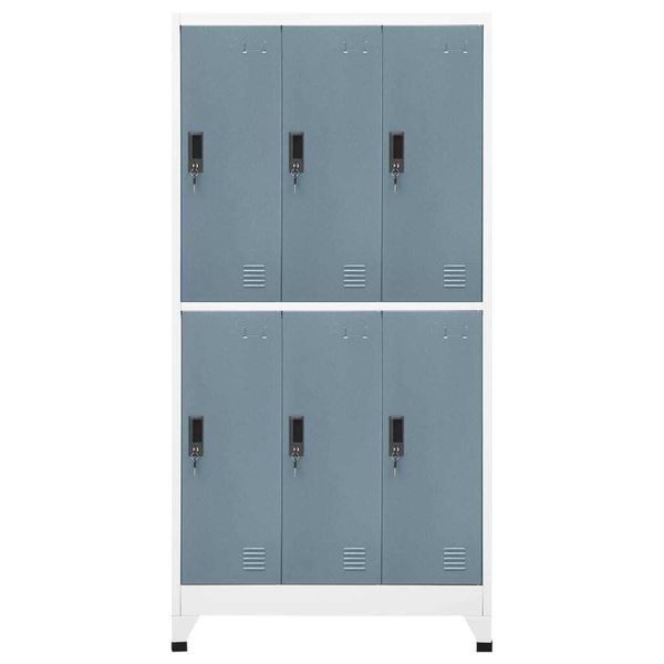 Vidaxl Armadietto Grigio Chiaro E Grigio Scuro 90X45X180 Cm In Acciaio-image