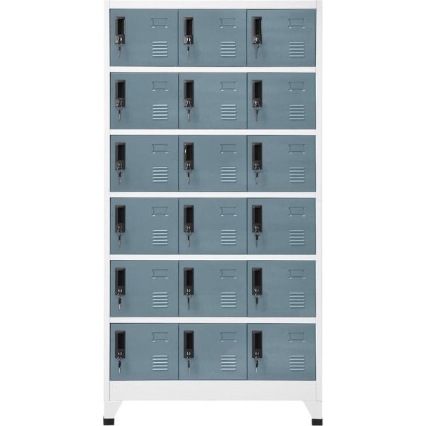 Vidaxl Armadietto Grigio Chiaro E Grigio Scuro 90X40X180 Cm In Acciaio-image