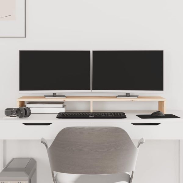 Vidaxl Supporto Per Monitor 100X27X10 Cm In Legno Di Pino Massiccio-image
