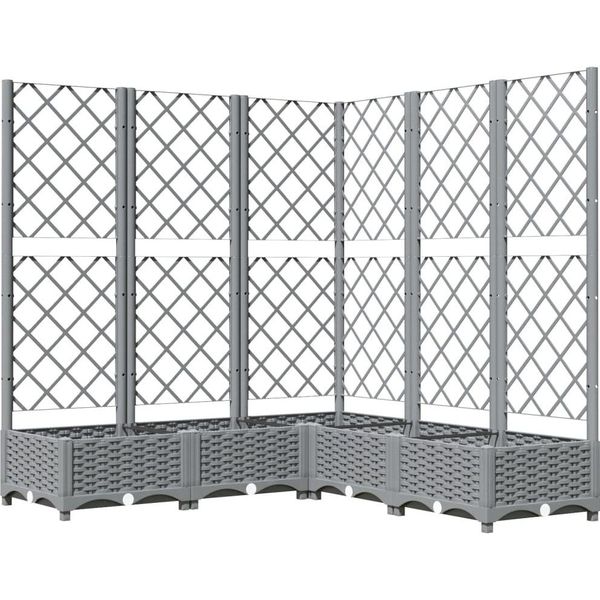 Vidaxl Fioriera Con Traliccio Grigio Chiaro 120X120X121,5 Cm Pp-image