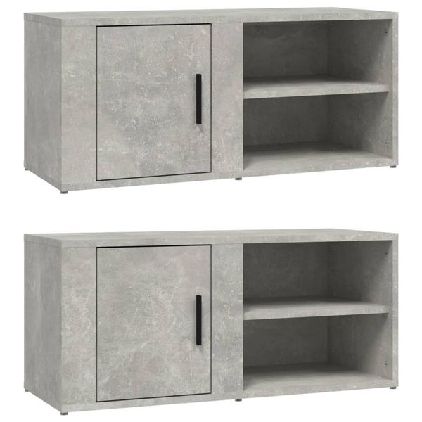 Mobili Tv 2 Pz. Grigio Cemento 80X31,5X36 Cm Materiale A Base Di Legno-image
