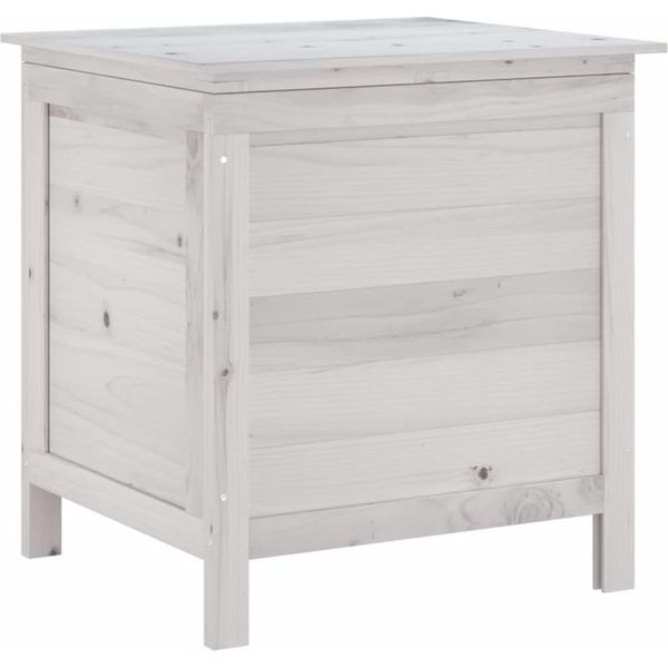 Vidaxl Cassapanca Da Giardino Bianca 50X49X56,5 Cm In Legno Massiccio Di Abete-image