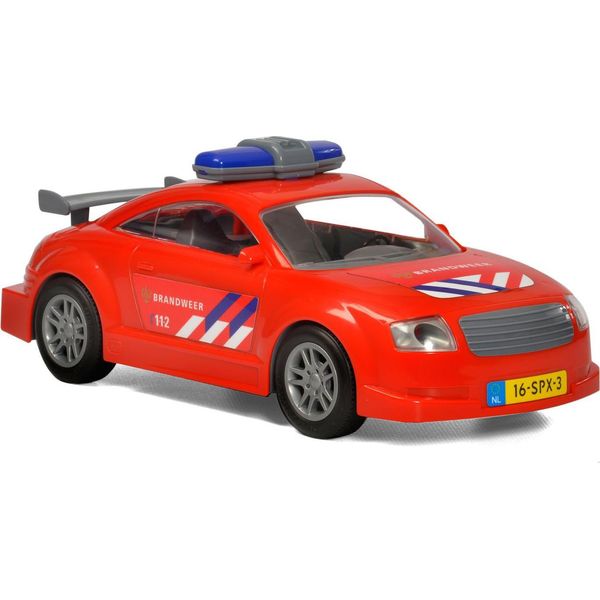 Auto Sportiva Giocattolo Dei Pompieri In Plastica Con Adesivi E Ruote-image