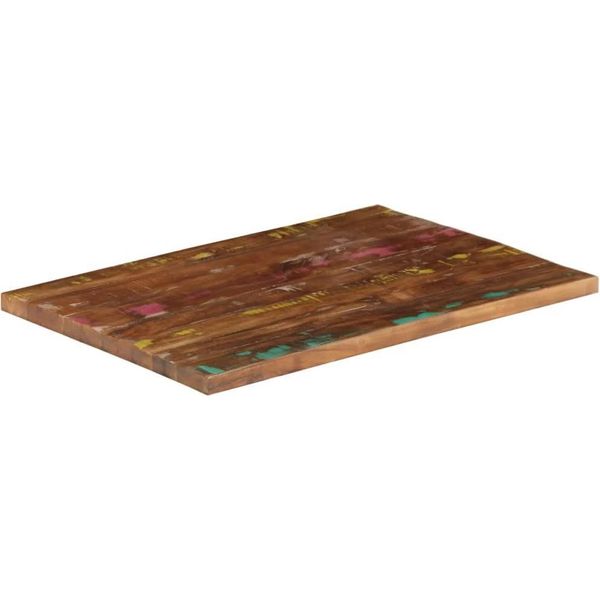 Vidaxl Piano Da Tavolo 80X50X3,8 Cm Rettangolare In Legno Massiccio Antico-image