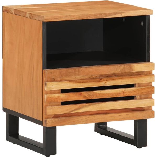 Vidaxl Comodini 2 Pezzi 40X34X46 Cm In Legno Massiccio Di Acacia-image
