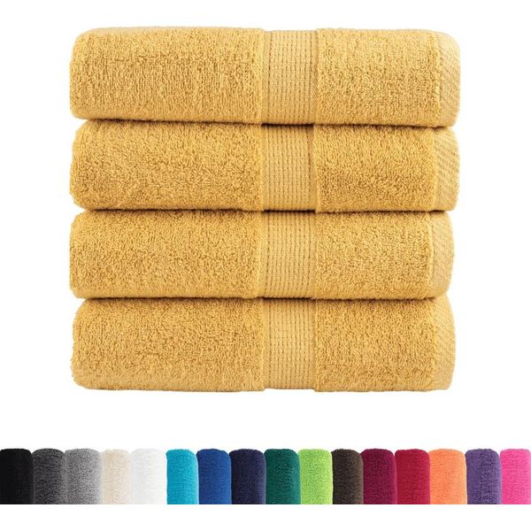 Vidaxl Asciugamani Per Ospiti Premium Solund 4 Pz. Oro 30X50 Cm 600 G/M²-image