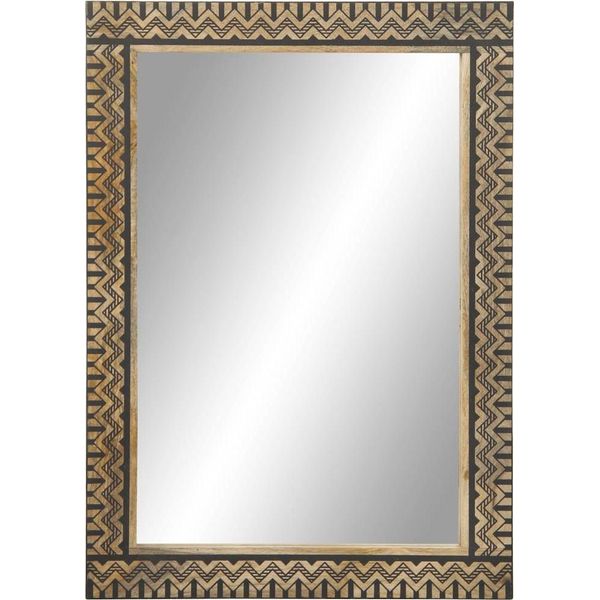 Vidaxl Specchio Da Bagno 50X70 Cm In Legno Massiccio Di Mango E Vetro-image