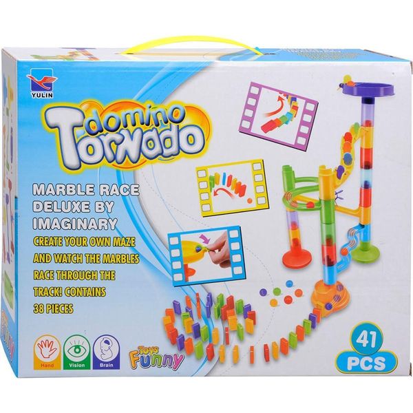 Pista Di Palline Giocattolo Pista Di Palline Con Domino Confezione Da 41 Pezzi-image