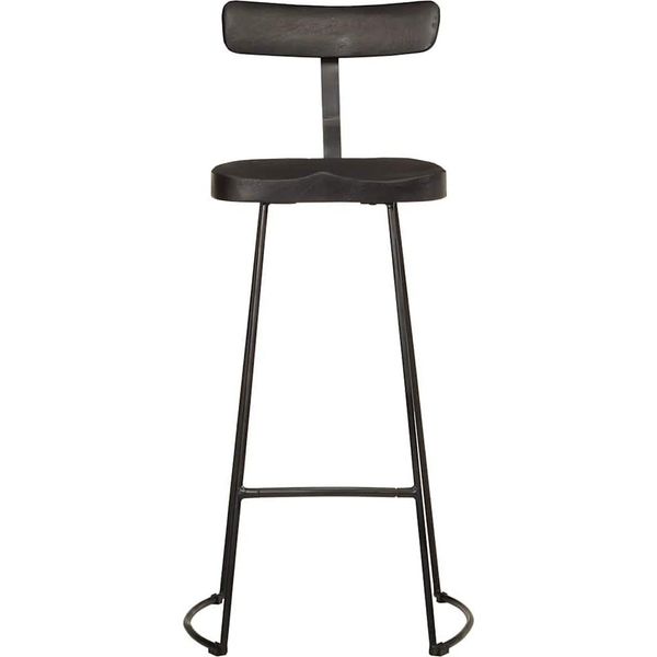 Vidaxl Sgabello Da Bar 2 Pezzi Nero 49X43X103 Cm In Legno Massiccio Di Mango-image