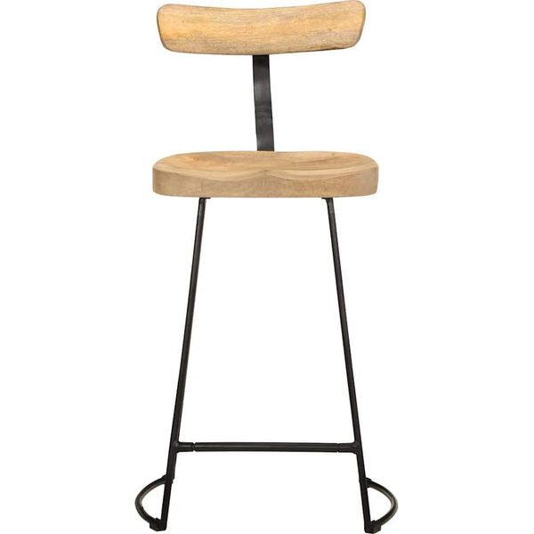 Vidaxl Sgabello Da Bar 2 Pz. 49X43X88 Cm Legno Massiccio Di Mango-image