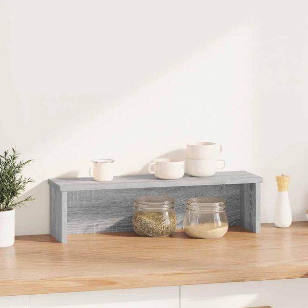 Vidaxl Scaffale Da Cucina Impilabile Grigio Sonoma 60X15X16 Cm Materiale A Base Di Legno-image