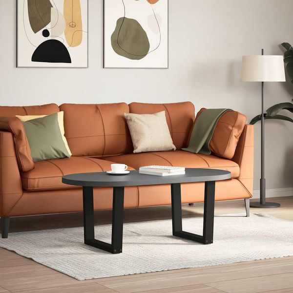 Vidaxl Gambe Del Tavolino A V 2 Pezzi Nero 60X(42-43,3) Cm Acciaio-image