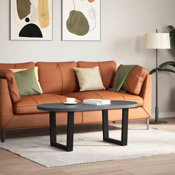 Vidaxl Gambe Del Tavolino A V 2 Pezzi Nero 50X(42-43,3) Cm Acciaio-image