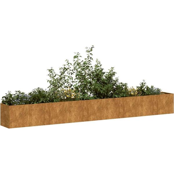Vidaxl Fioriera Arrugginita 360X40X40 Cm Acciaio Resistente Alle Intemperie-image