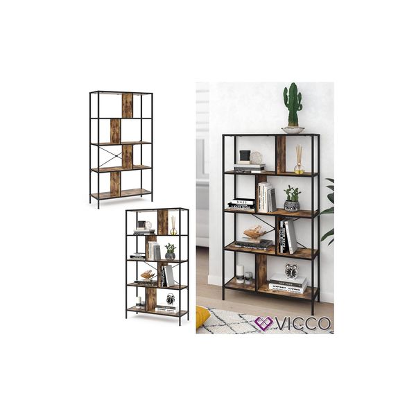 Vicco Loft BüCherregal Fyrk Wandregal Standregal Aufbewahrung 146X80X30 Vintage-image
