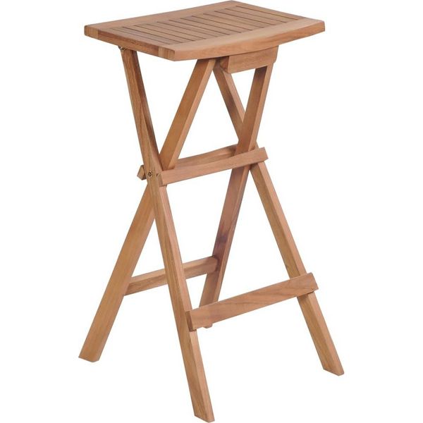 Vidaxl Sgabelli Da Bar Pieghevoli 4 Pz. Legno Massiccio Di Teak-image