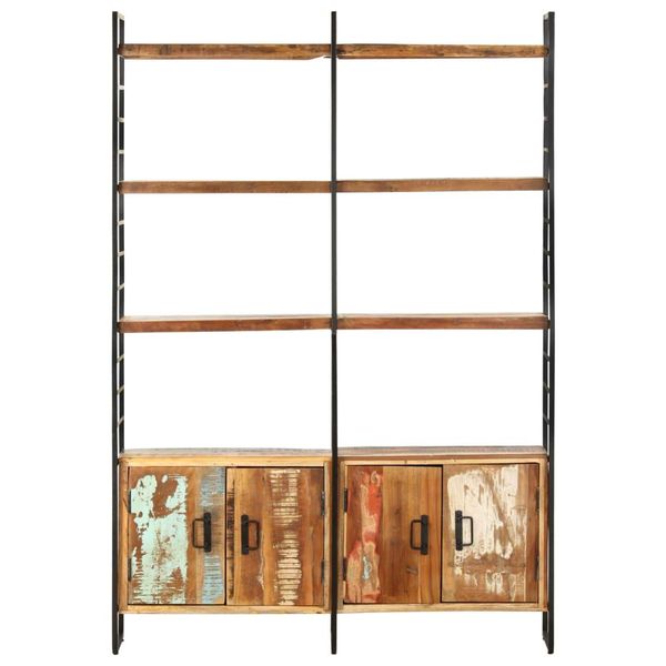 Vidaxl Libreria A 4 Livelli 124X30X180 Cm In Legno Massiccio Antico-image