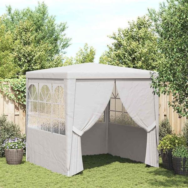 Vidaxl Tenda Professionale Per Feste Con Pareti Laterali 2×2 M Bianco 90 G/M²-image