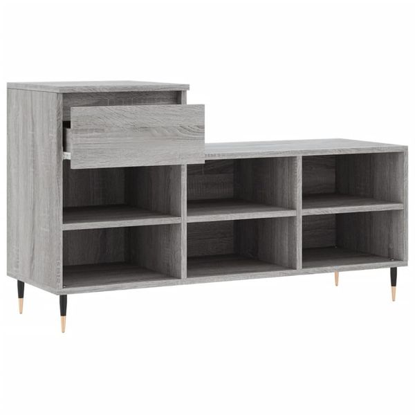 Vidaxl Portascarpe Grigio Sonoma 102X36X60 Cm Materiale A Base Di Legno-image