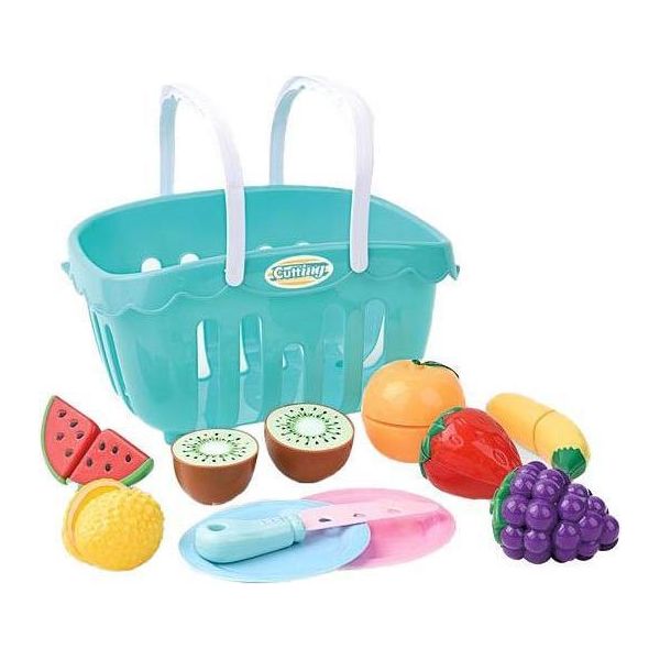 Giocattolo Che Affetta La Frutta Cesto Per La Spesa Con Frutta E Accessori In Plastica-image