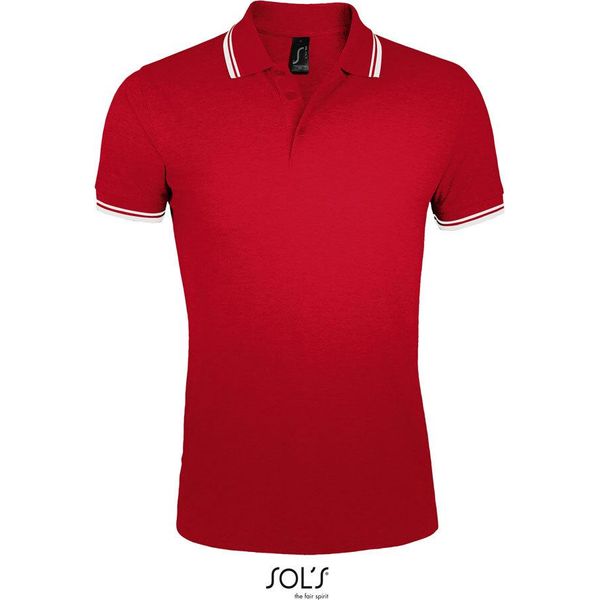Sols 00577 | Polo Da Uomo Pasadena - Colore: Rosso/Bianco - Taglia: M-image