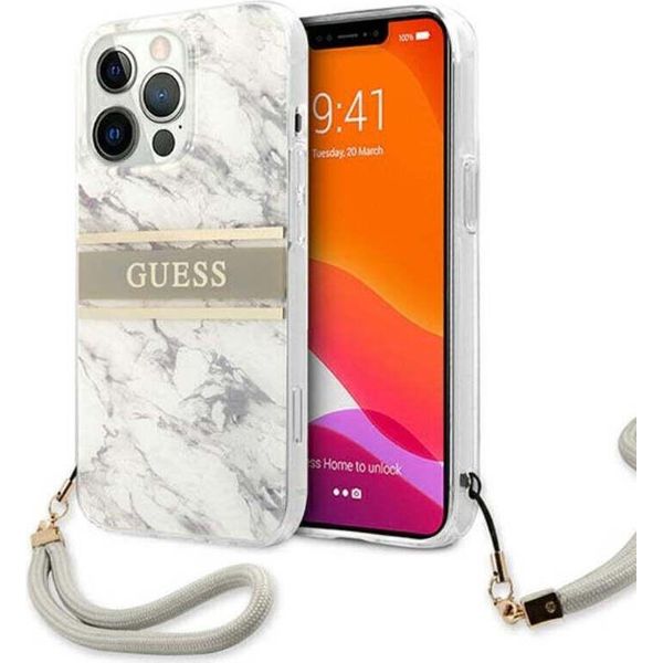 Guess Guhcp13Lkmabgr Iphone 13 Pro / 136,1 Szary/Grey Hardcase Marble Strap Collection-image